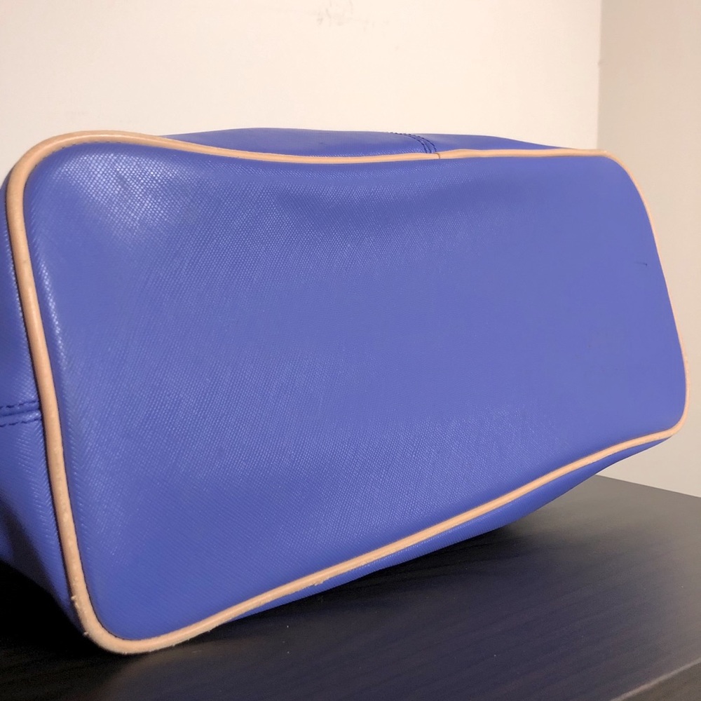 Coach Blue & Yellow Leather Tote Bag - Picture 6 of 13